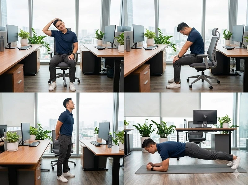 bài tập vận động trị liệu cho dân văn phòng