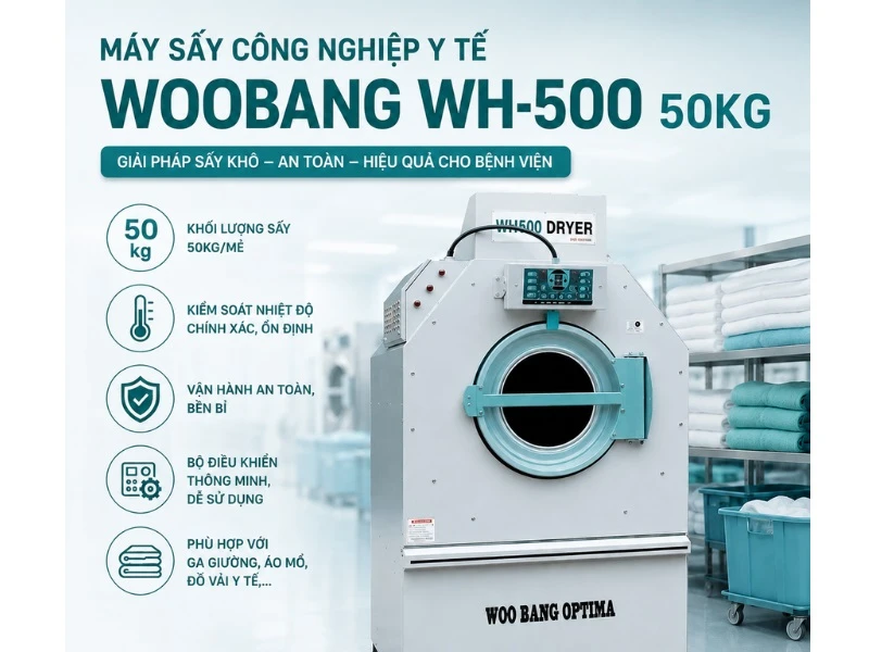 Lồng sấy inox của máy sấy công nghiệp y tế WH-500 với thiết kế tối ưu luồng khí nóng