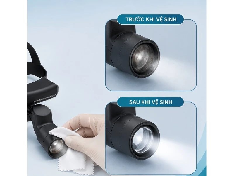 Vệ sinh kính và nguồn sáng của đèn Clar đúng cách